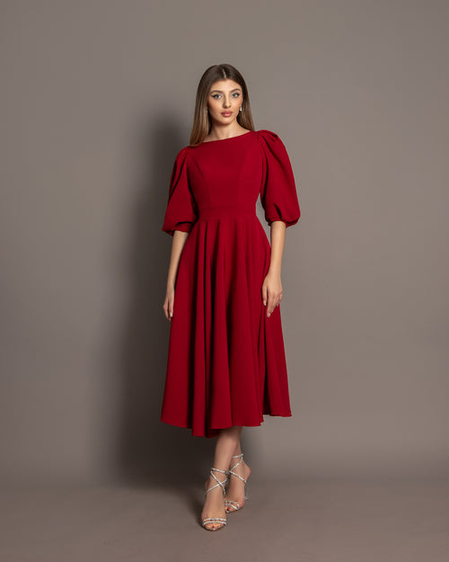 Elegance Burgundy Dress