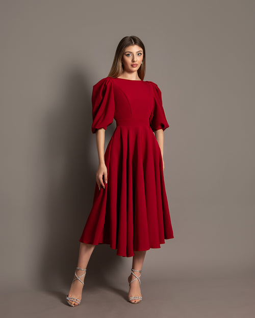 Elegance Burgundy Dress